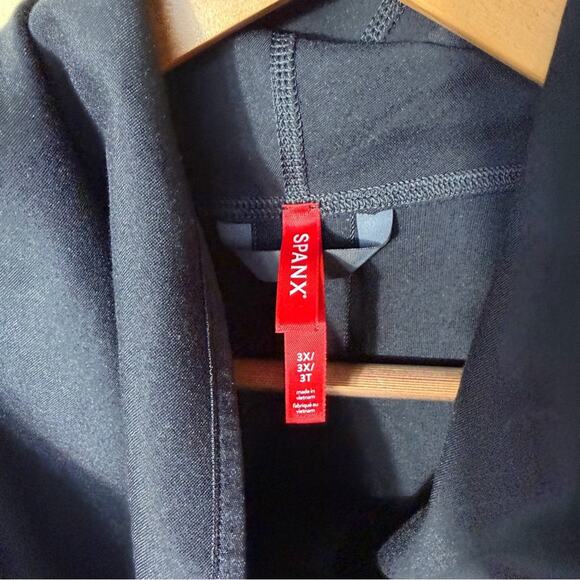 Spanx Drape Front Faux Leather Convertible Jacket in Black Size 3X - Picture 7 of 9